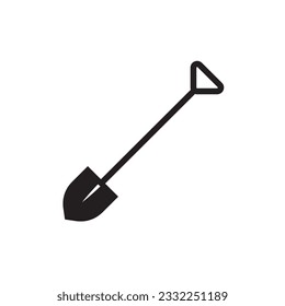 Icono del vector de la pala. Diseño de letreros planos con palas. Pictograma con símbolo de pala. icono de interfaz de usuario de UX