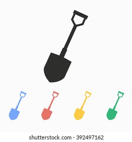 Shovel  vector icon. Illustration isolated on white  background for graphic and web design.