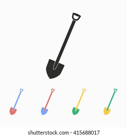 Shovel  vector icon. Illustration isolated on white  background for graphic and web design.