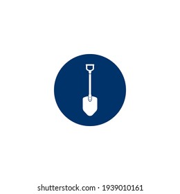 Shovel Vector Icon Illustration Logo Template.