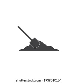 Shovel vector icon illustration logo template.