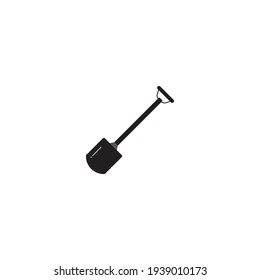 Shovel vector icon illustration logo template.