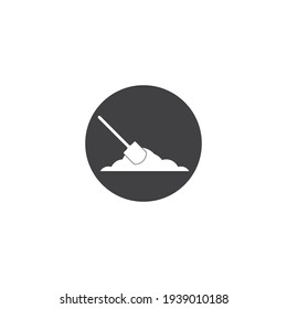 Plantilla de logotipo de la ilustración del icono del vector de pala.