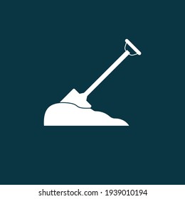 Shovel vector icon illustration logo template.