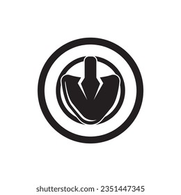 Shovel vector icon illustration logo template.