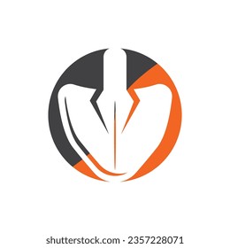 Shovel vector icon illustration logo template.