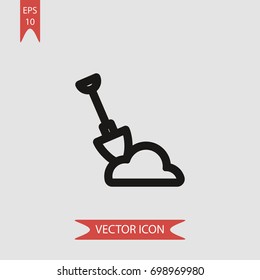 Shovel vector icon, illustration symbol