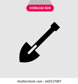 Shovel Vector Icon, The instrument for digging ground symbol. Simple, modern flat vector illustration for mobile app, website or desktop app 