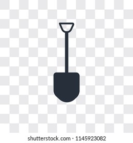 Shovel vector icon isolated on transparent background, Shovel logo concept