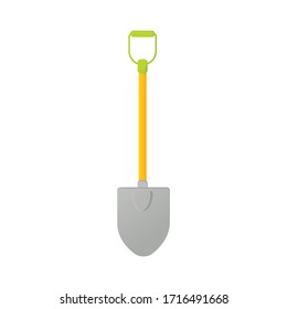 Shovel vector icon isolated on white background. Garden tool in cartoon style. Vector Illustration