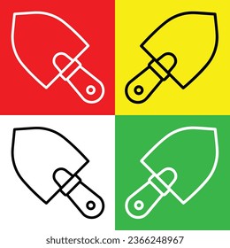 Shovel Vector Icon, Lineal style icon, from Agriculture icons collection, isolated on Red, Yellow, White and Green Background.