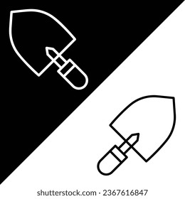 Shovel Vector Icon, Lineal style icon, from Agriculture icons collection, isolated on Black and white Background.