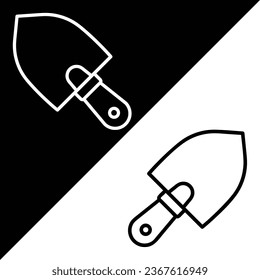 Shovel Vector Icon, Lineal style icon, from Agriculture icons collection, isolated on Black and white Background.