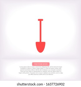 Shovel vector icon , lorem ipsum Flat design
