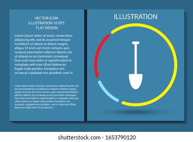 Shovel vector icon , lorem ipsum Flat design