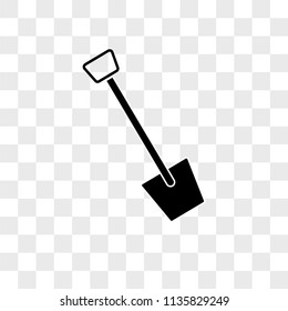 Shovel vector icon on transparent background, Shovel icon