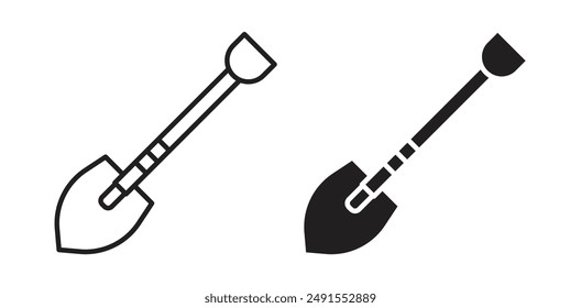 Schaufel-Vektorgrafik-Symbol in Schwarz gesetzt.