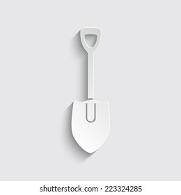 shovel - vector icon with shadow on a grey background