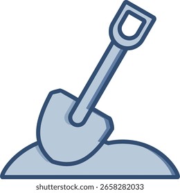 Icono de Vector de pala con fondo transparente. Diseño de color azul cambiable.