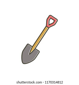 shovel vector icon in trendy flat design 