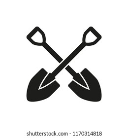 shovel vector icon in trendy flat design 