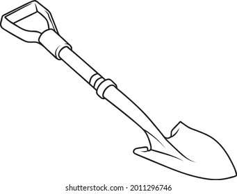 ilustración del vector de pala aislada en fondo blanco