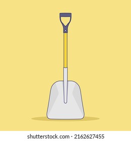 Shovel Vector Illustration. Object. Gardening Tool Vector. Flat Cartoon Style Suitable for Web Landing Page, Banner, Flyer, Sticker, Card, Background