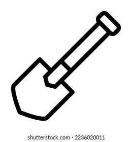 Shovel Vector Line Icon Design