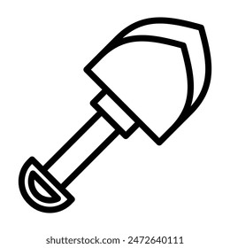 Shovel Vector Line Icon Design