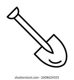 Shovel Vector Line Icon Design