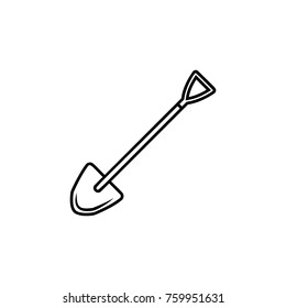 shovel vector line icon on white background