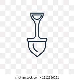 Shovel vector outline icon isolated on transparent background, high quality linear Shovel transparency concept can be used web and mobile