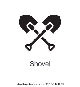 Shovel Vector Solid Icon Design Illustration. Home Improvements Symbol On White Background EPS 10 File