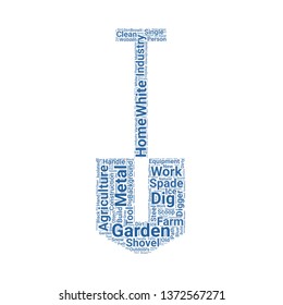 shovel word cloud. tag cloud about shovel