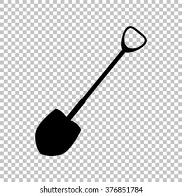Shovel to work in the garden. Flat style icon on transparent background