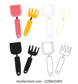 shovel worksheet vector design