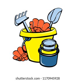 Shovel,rake toy icon. Cartoon of shovel,rake toy vector icon for web design isolated on white background