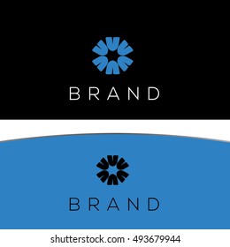 Shovels in a geometric form  vector logo design template