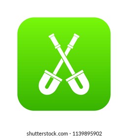 Shovels icon digital green for any design isolated on white vector illustration