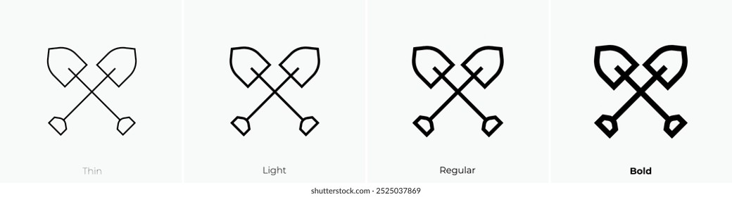 shovels icon. Thin, Light Regular And Bold style design isolated on white background