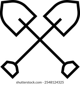 shovels icon. Thin linear style design isolated on white background