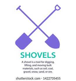 Shovels isolated on white background. Vector illustration
