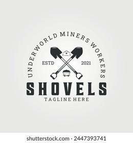 palas minería logo Vector vintage ilustración diseño, herramienta, equipo minería logo diseño