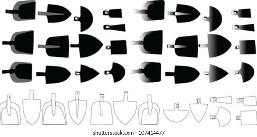 Shovels and spades - vector