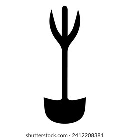 Shovels and spades in vector silhouette, Shovel Icon. Gardening Vector Illustration. Construction Equipment Sign and Symbol.