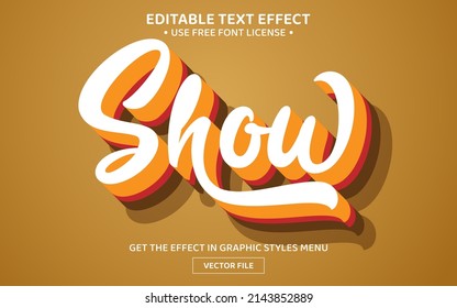 Show 3D editable text effect template