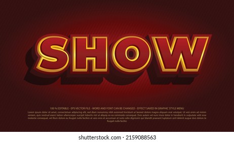 Show 3d style editable text effect template