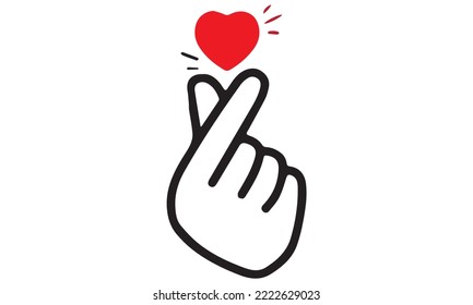 Show of affection hand heart shaped heart