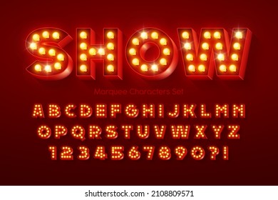 Show Alphabet Design Marquee Led Lamps Stock Vector (Royalty Free ...