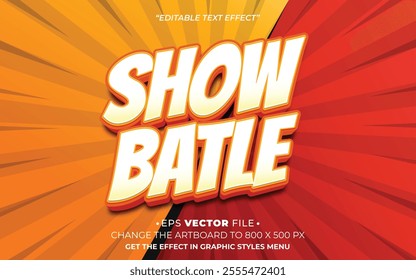 Show Battle 3d text effect editable effect